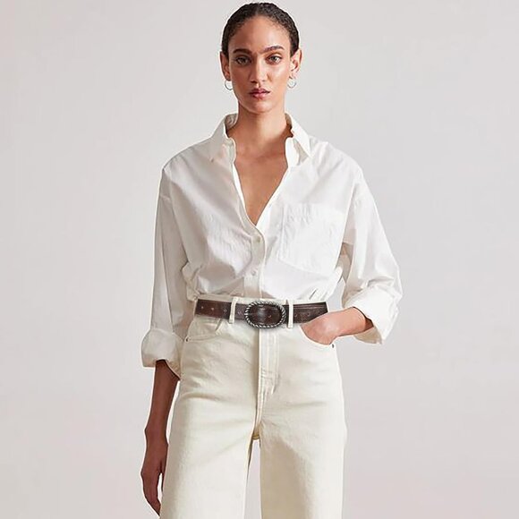 Women Brown Leather Belt Vintage Silver Buckle Waist Strap for Jeans Dresses - Picture 5 of 6